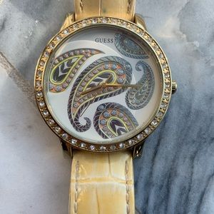 Guess genuine leather watch